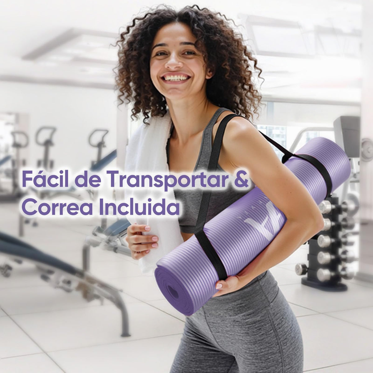 Tapete Yoga,Tapete para Ejercicio Grueso 10 mm, 183x61 cm Antideslizante NBR Pilates, para Yoga,Pilates, Estiramientos y Entrenamiento en Casa o Gimnasio