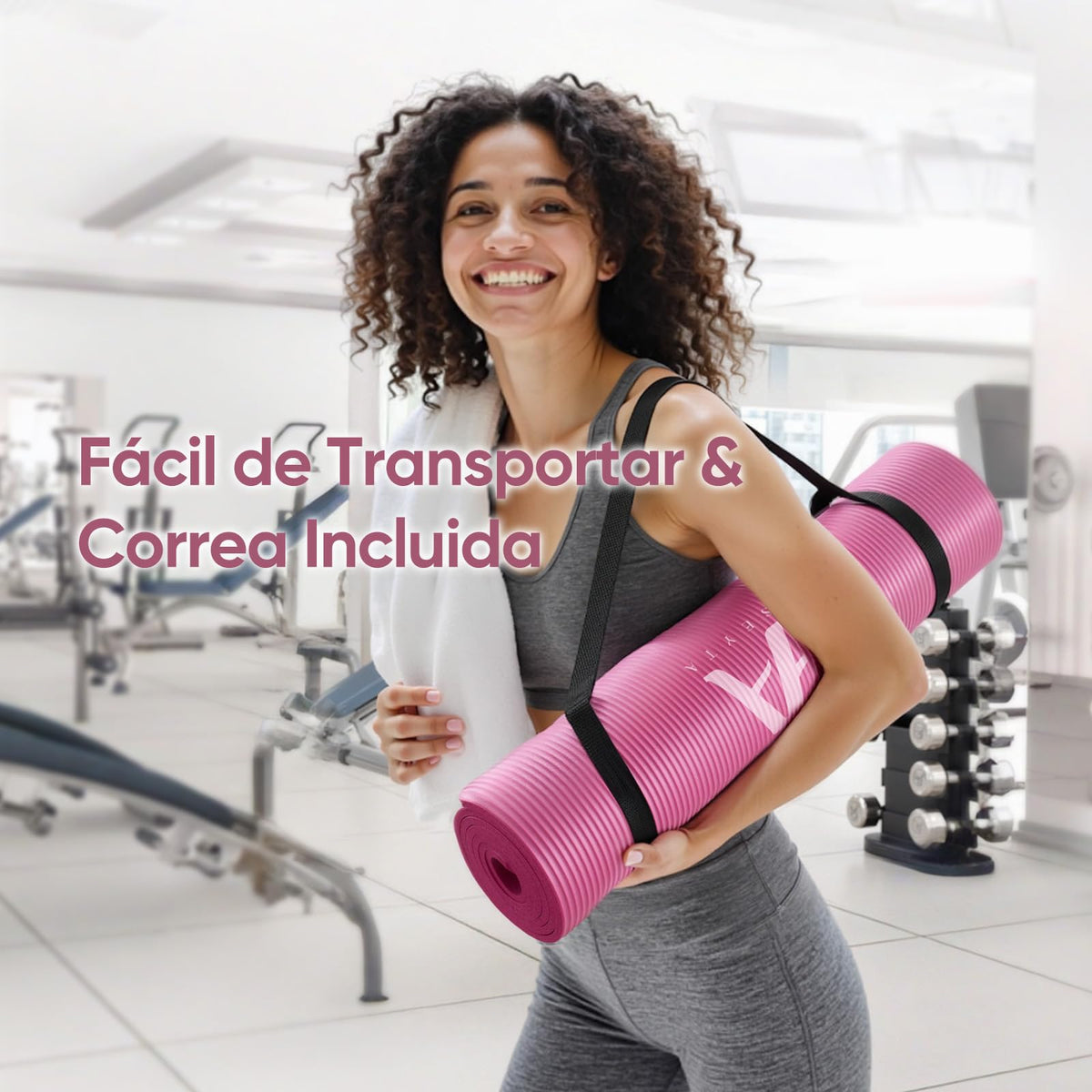 Tapete Yoga,Tapete para Ejercicio Grueso 10 mm, 183x61 cm Antideslizante NBR Pilates, para Yoga,Pilates, Estiramientos y Entrenamiento en Casa o Gimnasio