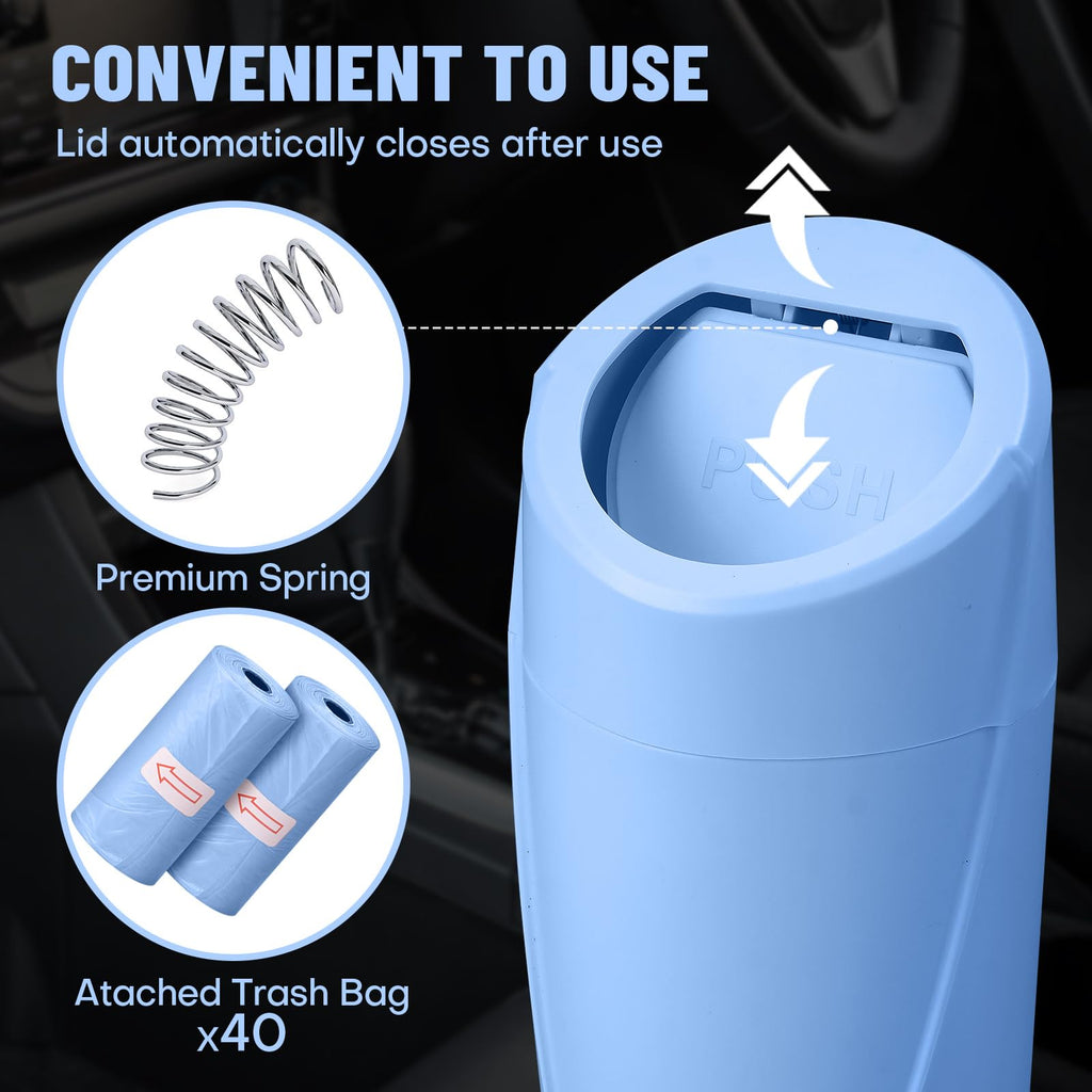 🚗 Bote de Basura para Coche con Tapa — Antiderrames + 20 Bolsas Incluidas