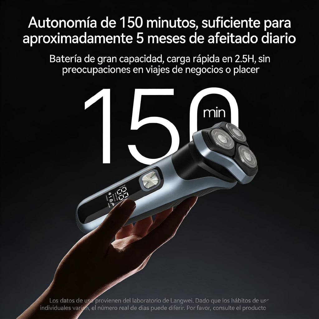 Afeitadora Eléctrica,Pantalla LED inteligente Shaver,Totalmente Lavable,Recortadora Barba Multifuncional para Barba, Nariz, Cabello