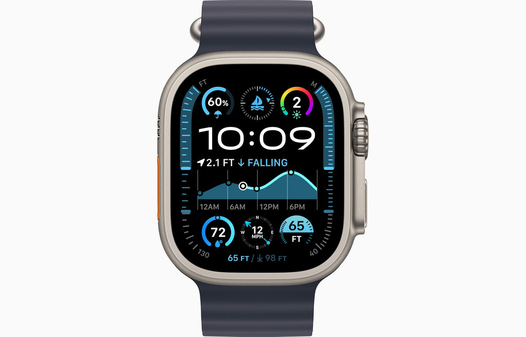 Apple Watch Ultra 2 (GPS + Cellular, 49 mm) - Caja de titanio con correa Ocean azul, talla única (Reacondicionado)