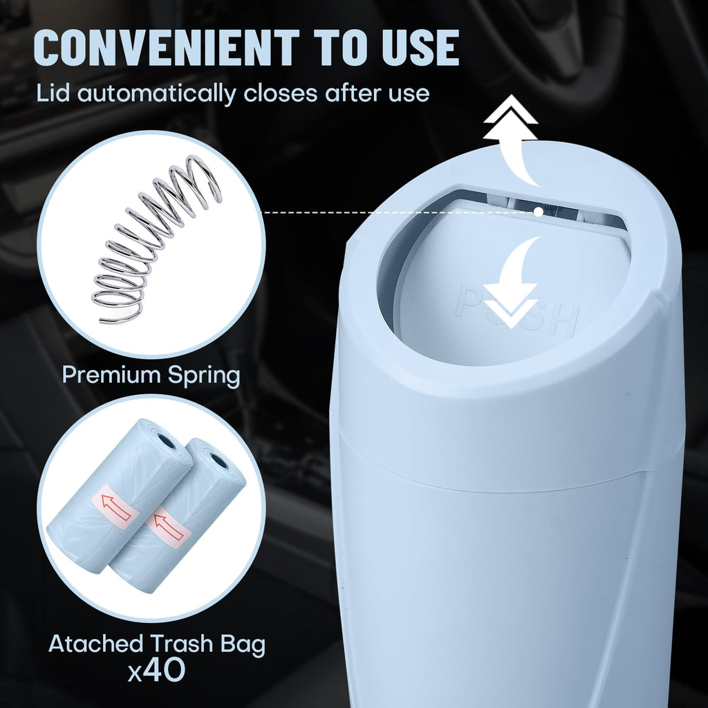 🚗 Bote de Basura para Coche con Tapa — Antiderrames + 20 Bolsas Incluidas
