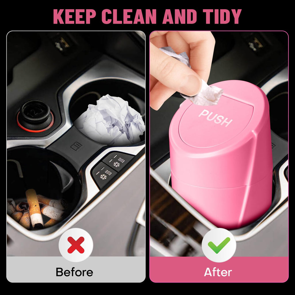 🚗 Bote de Basura para Coche con Tapa — Antiderrames + 20 Bolsas Incluidas