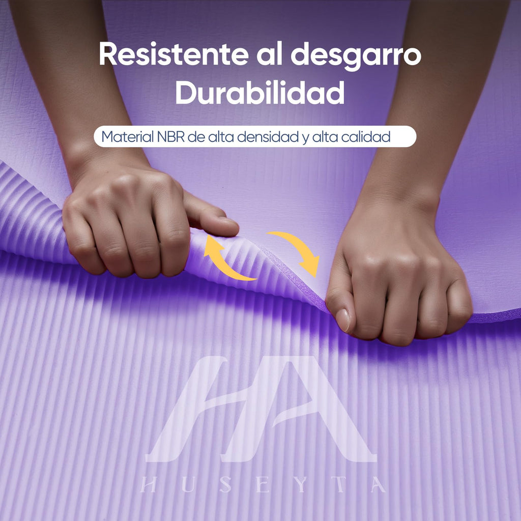 Tapete Yoga,Tapete para Ejercicio Grueso 10 mm, 183x61 cm Antideslizante NBR Pilates, para Yoga,Pilates, Estiramientos y Entrenamiento en Casa o Gimnasio