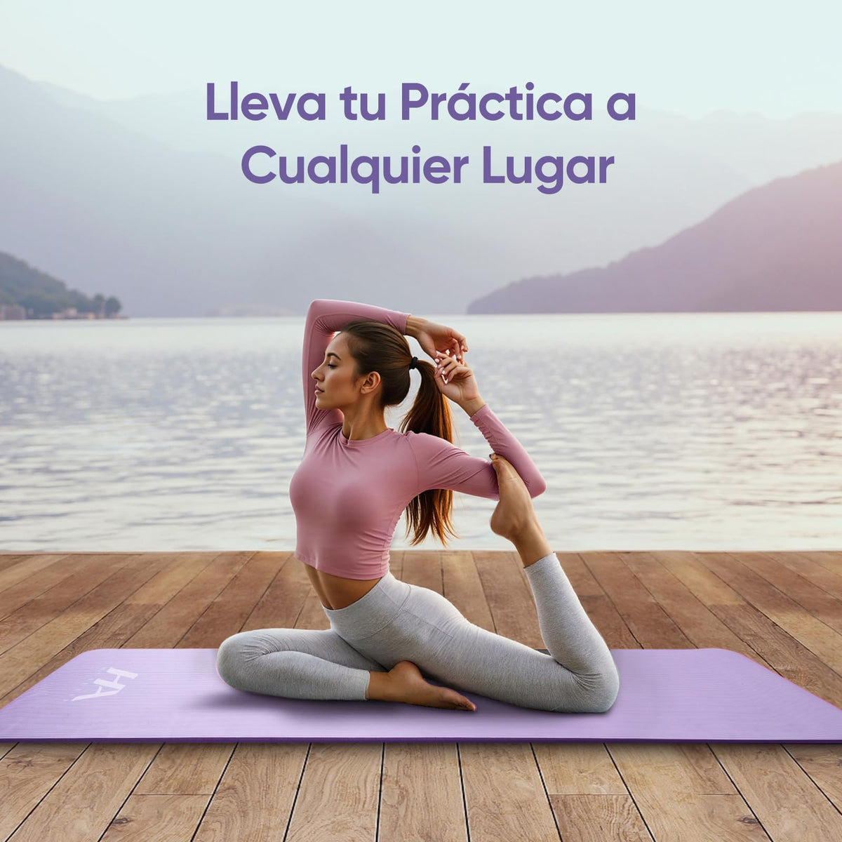 Tapete Yoga,Tapete para Ejercicio Grueso 10 mm, 183x61 cm Antideslizante NBR Pilates, para Yoga,Pilates, Estiramientos y Entrenamiento en Casa o Gimnasio