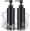 Timotech Dispensador de jabón de Acero Inoxidable de 12 onzas (2 Piezas) Dispensador de Jabón de Metal Negro Mate, Dispensador de jabón con Bomba, Contenedor de jabón para Cocina y baño