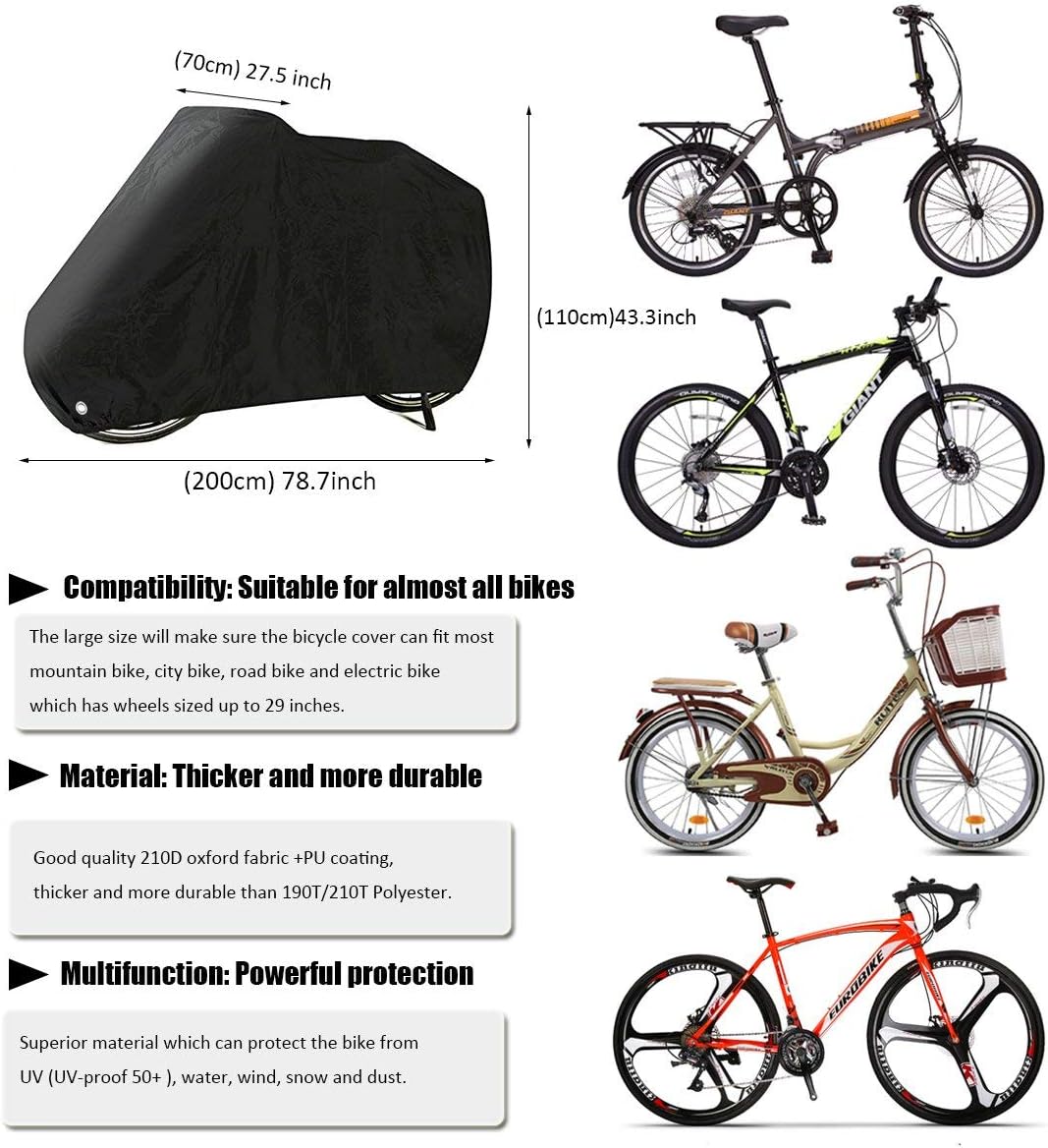 Funda para Bicicleta PUBAMALL – Impermeable Anti-UV | Protege tu Bici Todo el Año