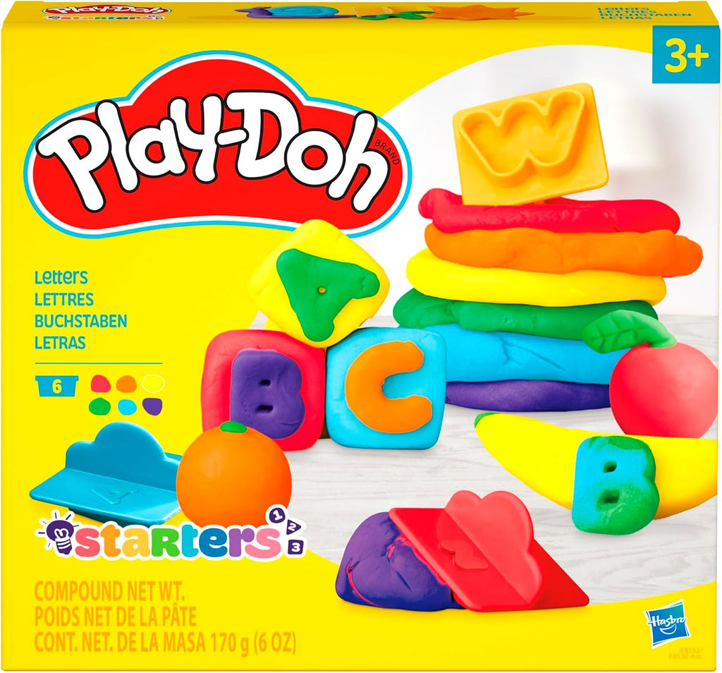 Play-Doh Set de Letras ABC – 26 Sellos + 6 Colores de Plastilina | Aprende Jugando