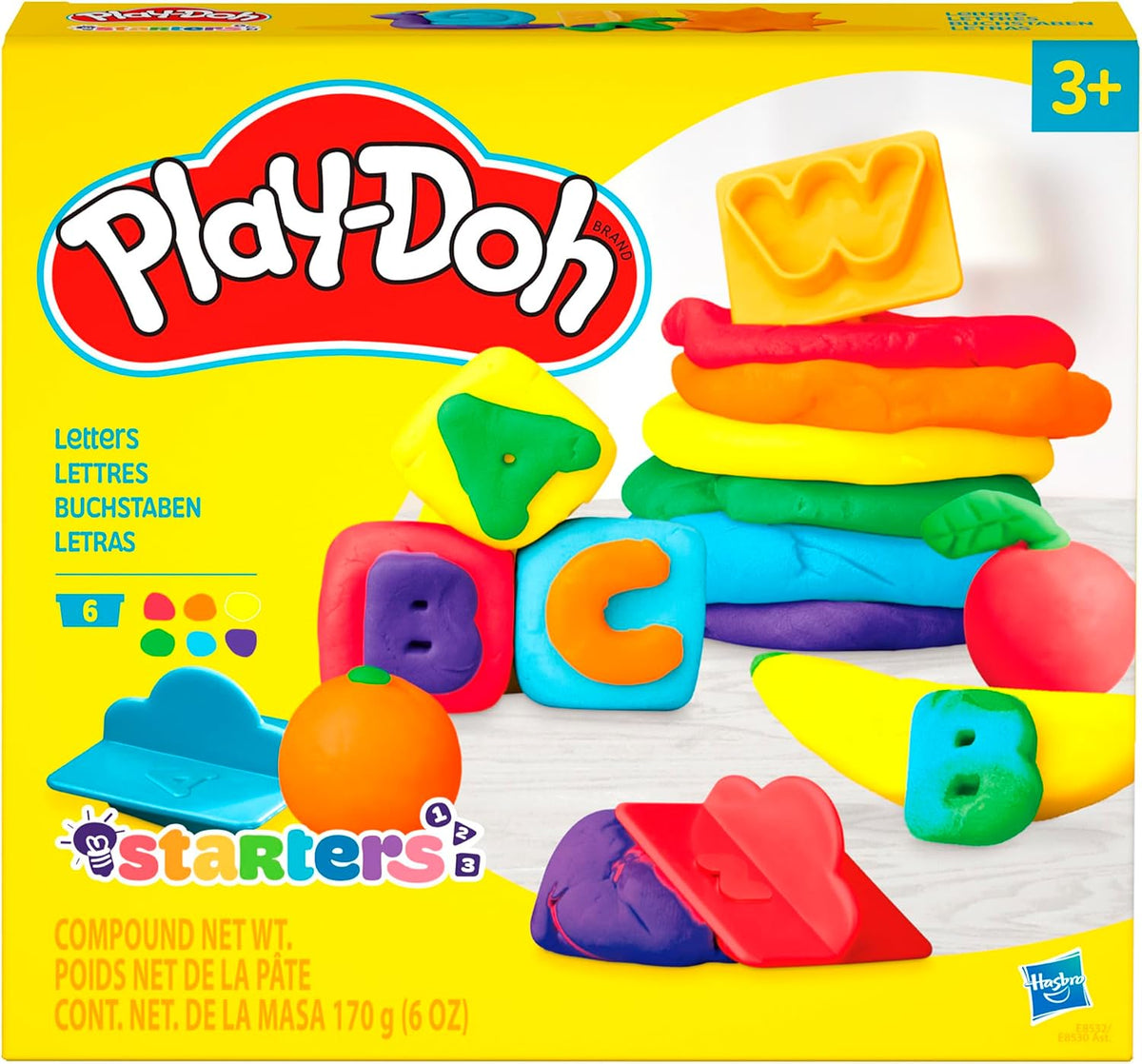 Play-Doh Set de Letras ABC – 26 Sellos + 6 Colores de Plastilina | Aprende Jugando