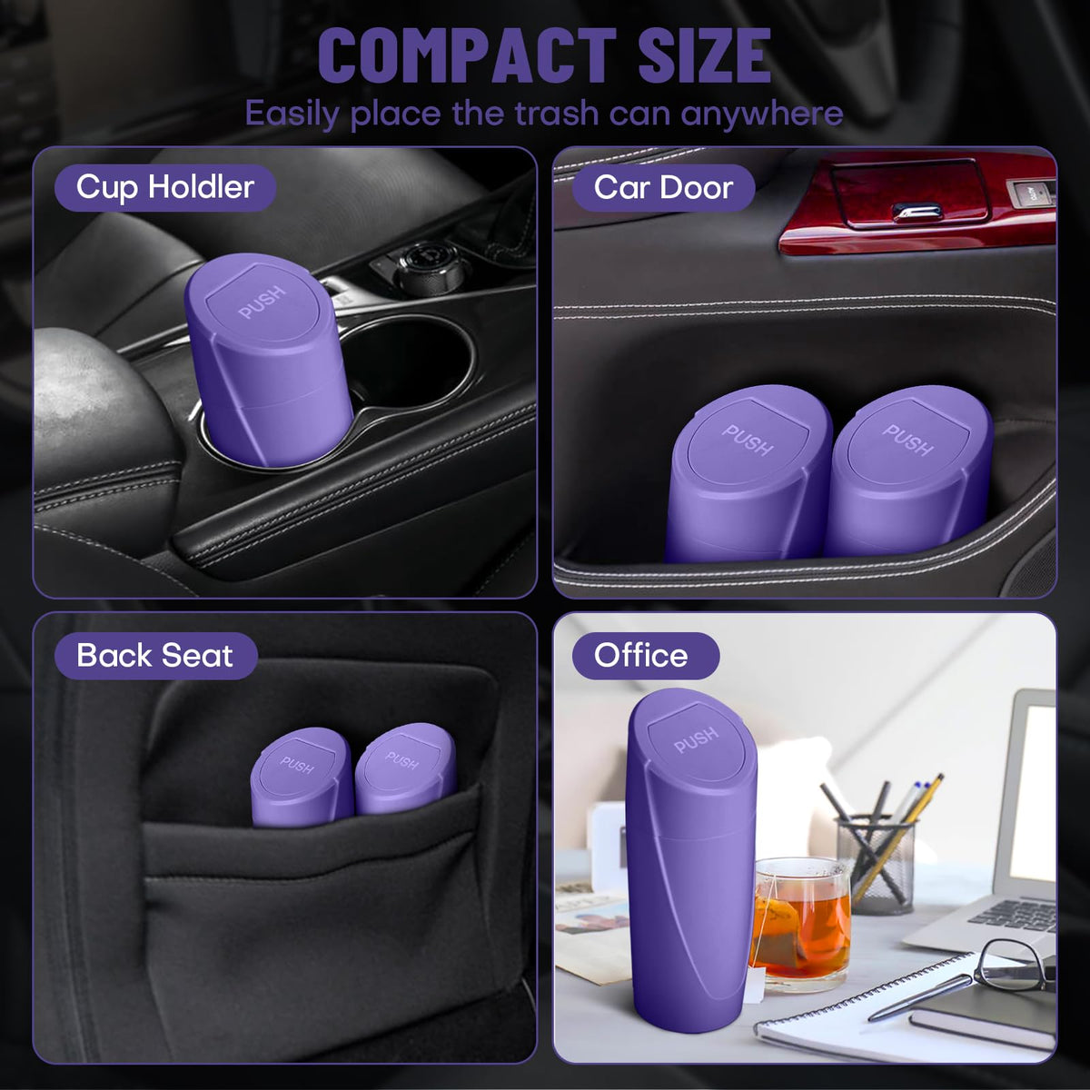 🚗 Bote de Basura para Coche con Tapa — Antiderrames + 20 Bolsas Incluidas