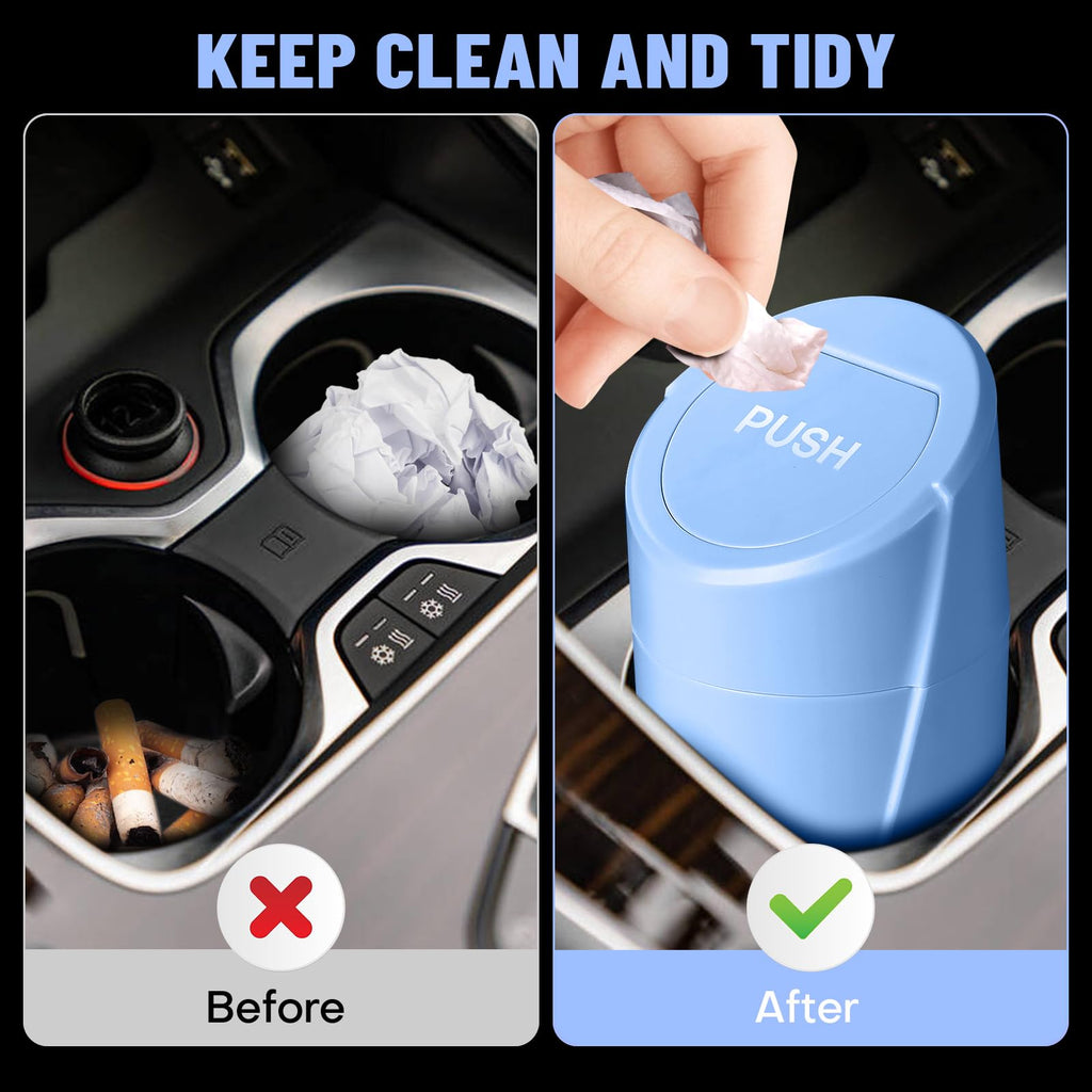 🚗 Bote de Basura para Coche con Tapa — Antiderrames + 20 Bolsas Incluidas