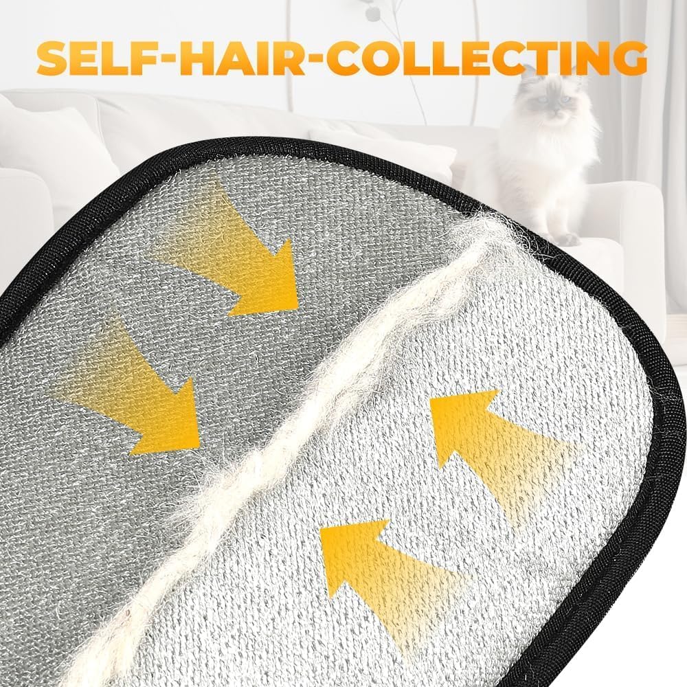 Pet Grooming Glove, Guante Eliminador de Pelo para Mascotas para Perros y Gatos - Mejorado Reutilizable con Electrostaticidad, Quitapelos para Ropa, Sofá, Alfombra y Asientos de Auto (3pcs)