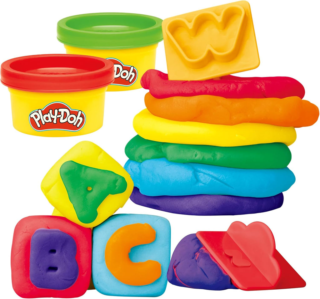 Play-Doh Set de Letras ABC – 26 Sellos + 6 Colores de Plastilina | Aprende Jugando