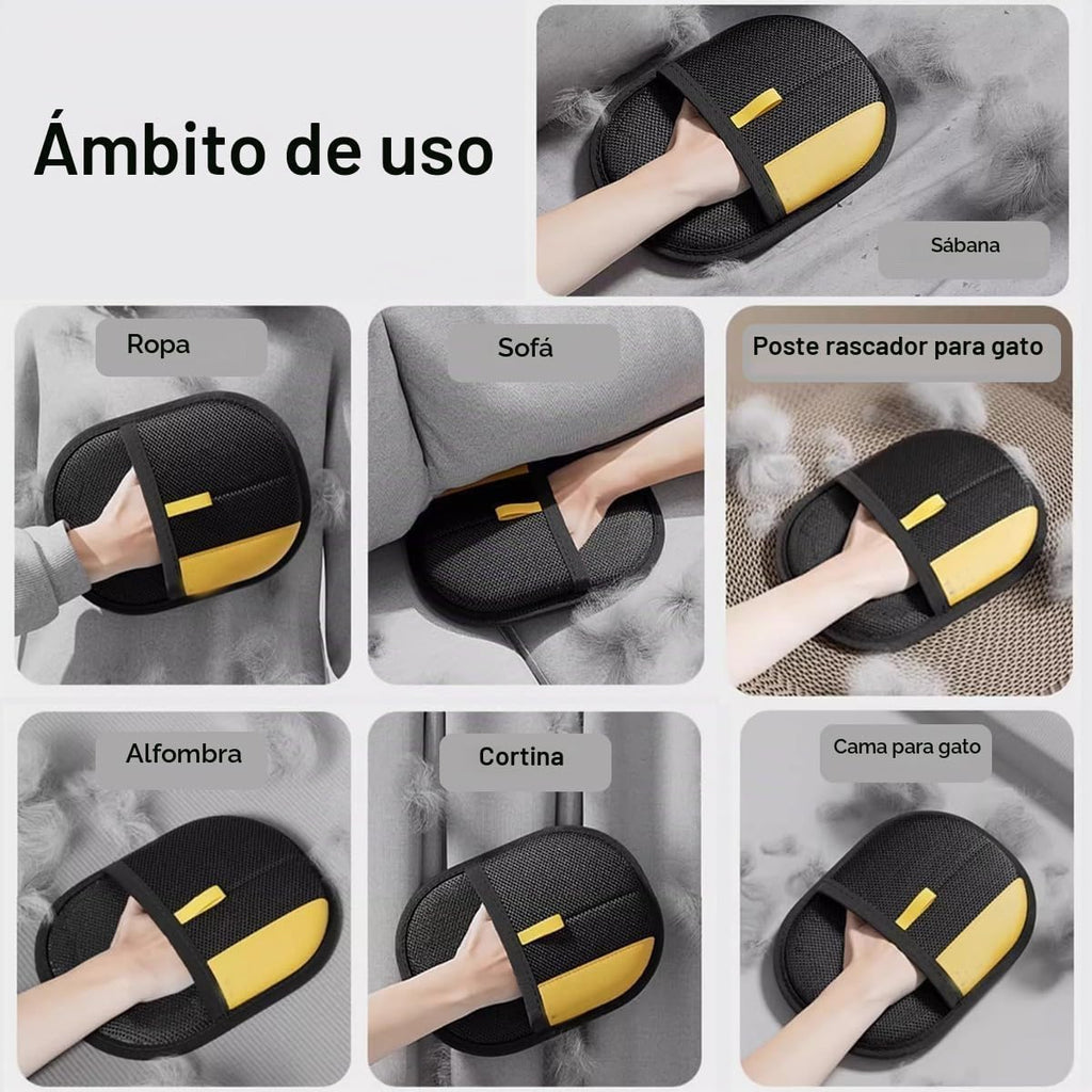 Guante de aseo para mascotas, guante quitapelo para perros y gatos - Mejorado, reutilizable y con electrostaticidad, eliminador de pelo para ropa, sofás, alfombras y asientos de coche (3 unidades)