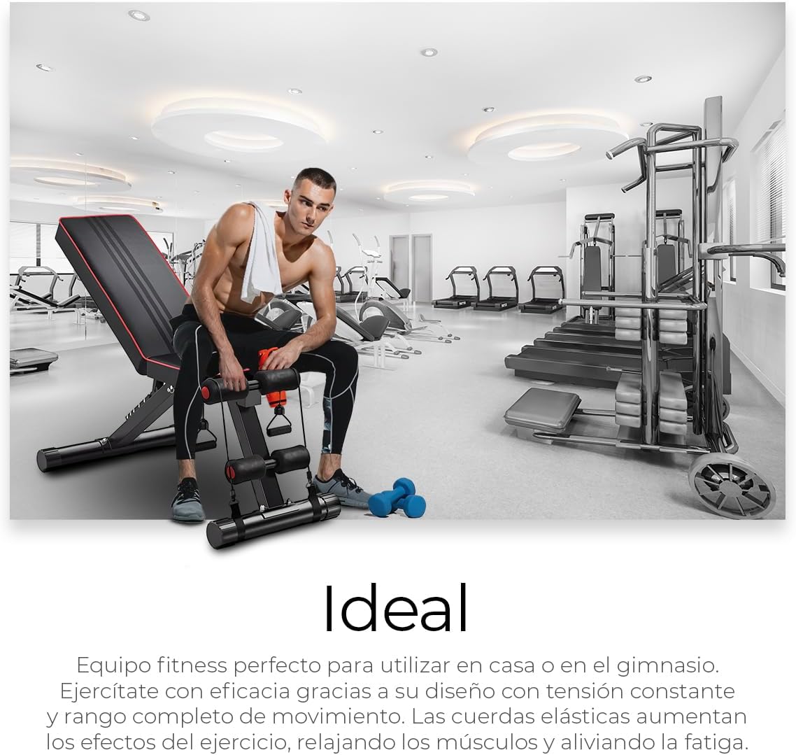 Banco de Pesas Ajustable Raganet 7 Posiciones – Plegable hasta 250 kg | Incluye 2 Ligas