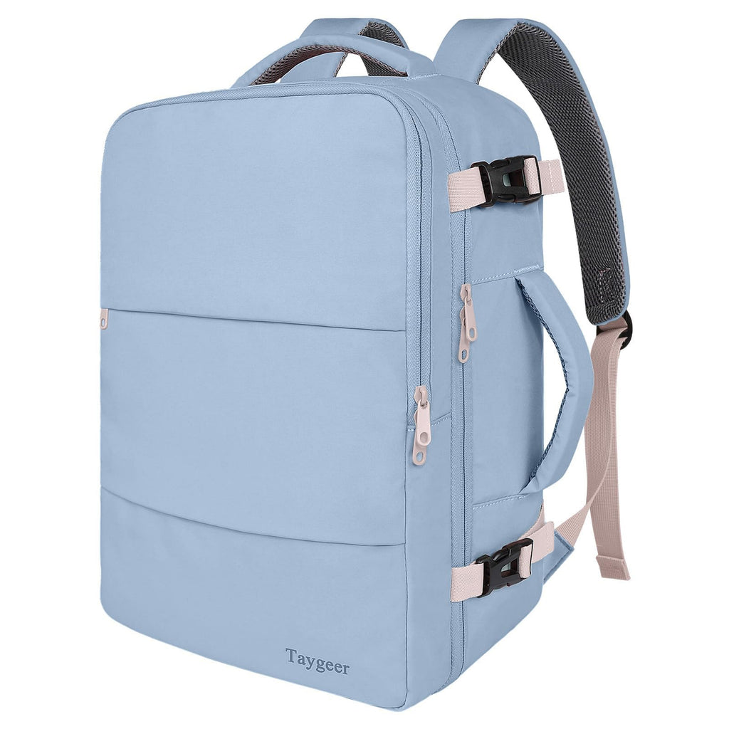 Mochila de viaje Taygeer de 35L, 10 kg para avión, para hombre y mujer, negra