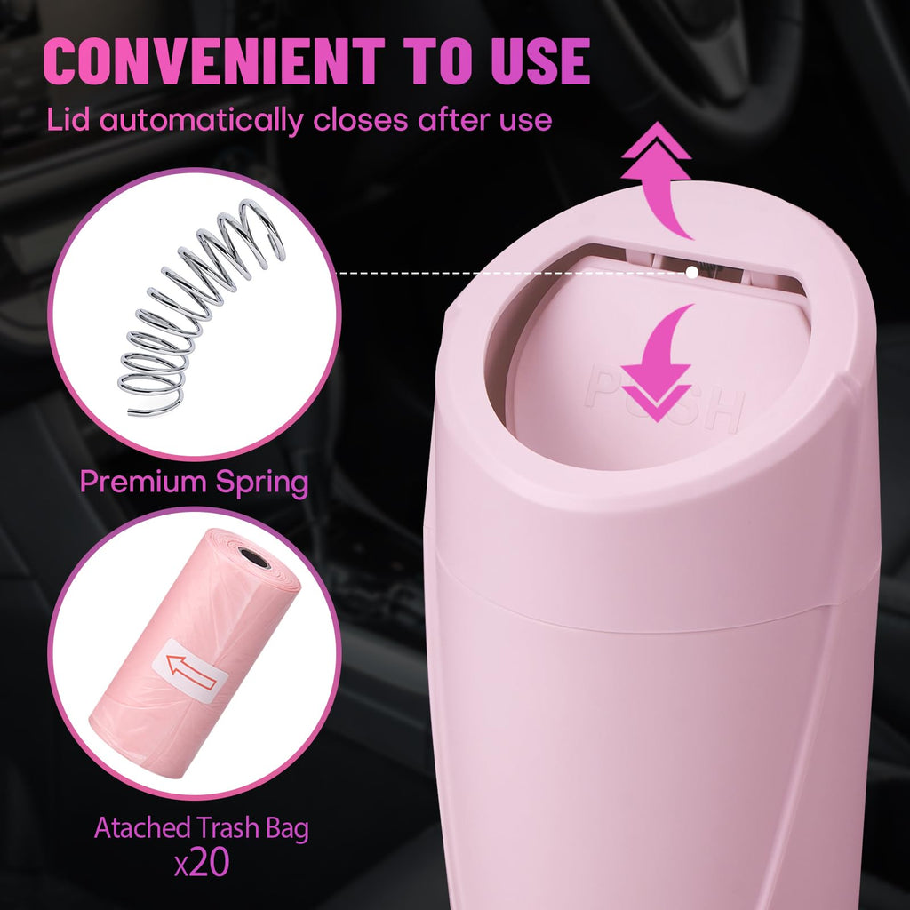 🚗 Bote de Basura para Coche con Tapa — Antiderrames + 20 Bolsas Incluidas