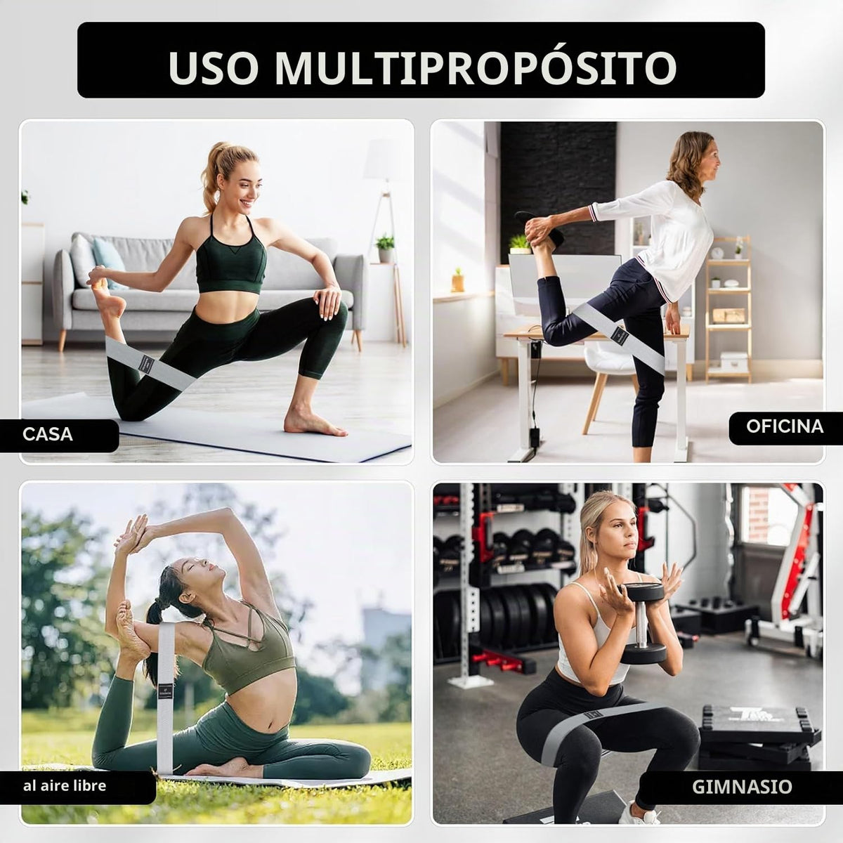 Bandas de resistencia Anna Tosani — Set de 3 | Fitness, yoga y pilates