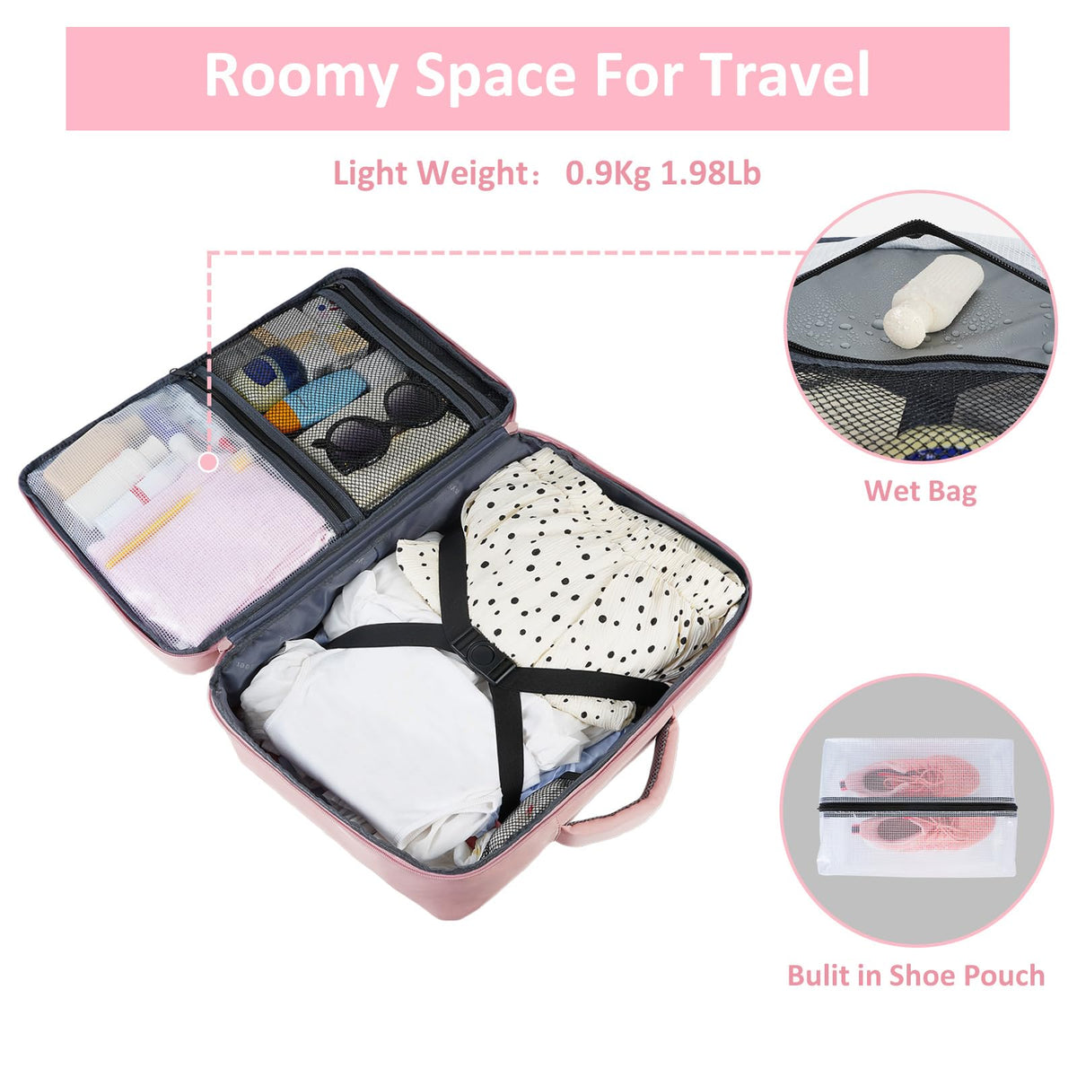 Mochila de viaje Taygeer de 35L, 10 kg para avión, para hombre y mujer, negra