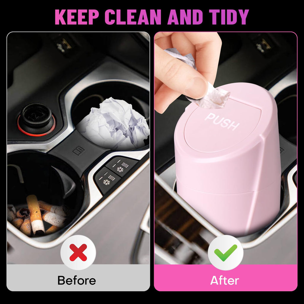 🚗 Bote de Basura para Coche con Tapa — Antiderrames + 20 Bolsas Incluidas