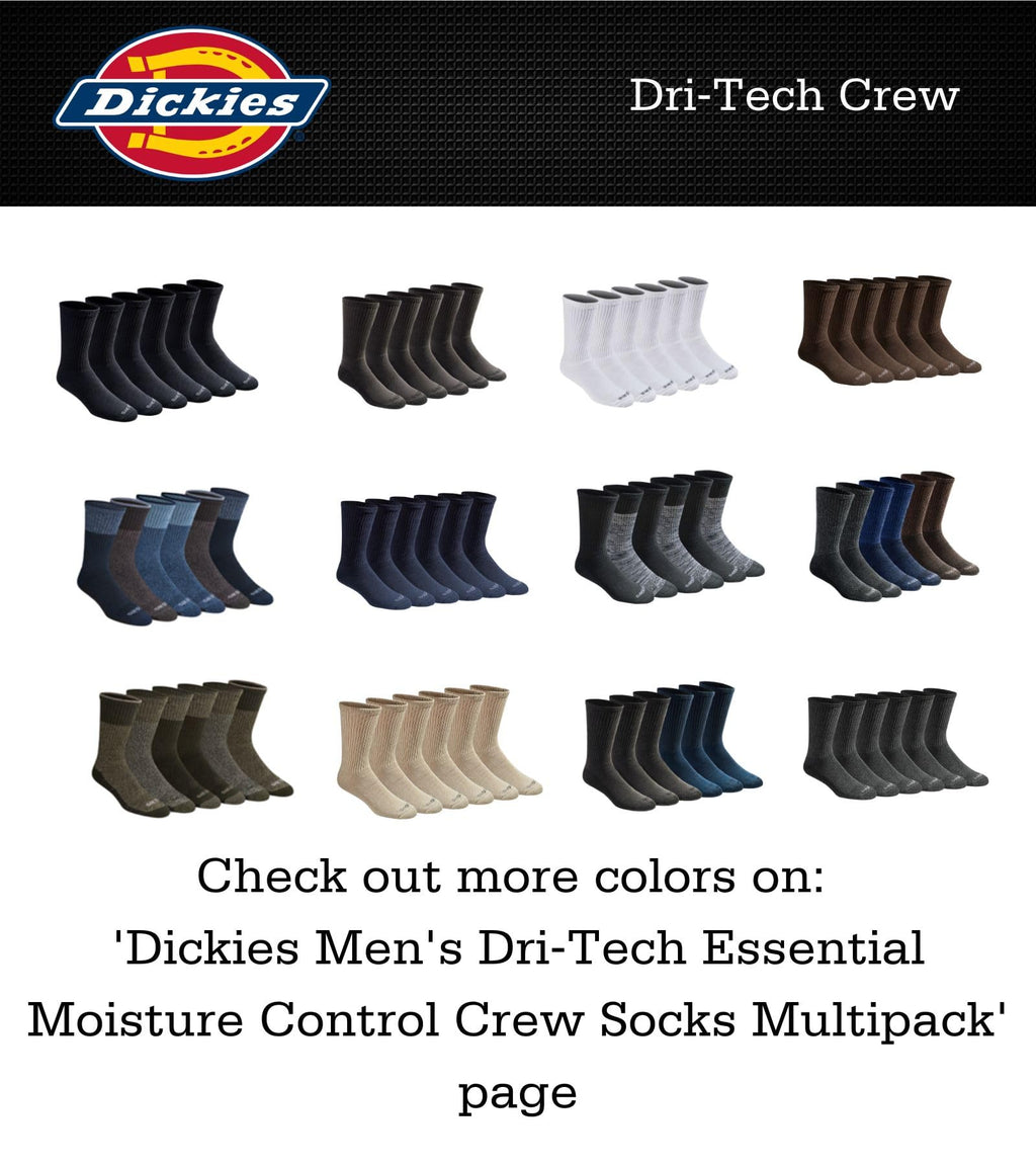 Calcetines Dickies Dri-tech Original para hombre con control de humedad, estilo crew, disponibles en tallas M-XXL (paquetes de 6, 12 y 18 pares)