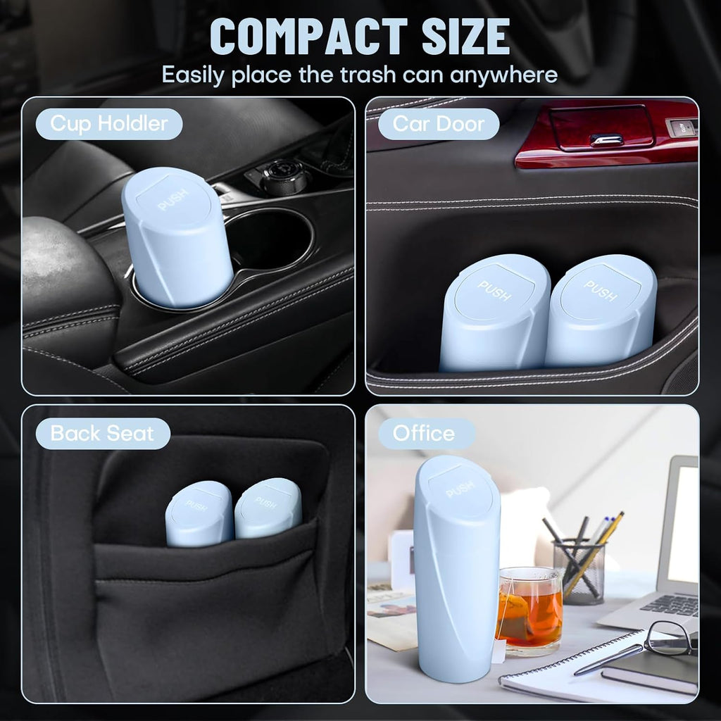 🚗 Bote de Basura para Coche con Tapa — Antiderrames + 20 Bolsas Incluidas