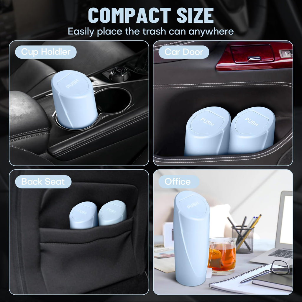 🚗 Bote de Basura para Coche con Tapa — Antiderrames + 20 Bolsas Incluidas