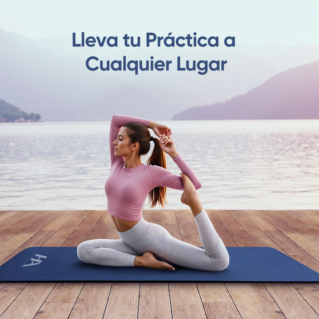 Tapete Yoga,Tapete para Ejercicio Grueso 10 mm, 183x61 cm Antideslizante NBR Pilates, para Yoga,Pilates, Estiramientos y Entrenamiento en Casa o Gimnasio