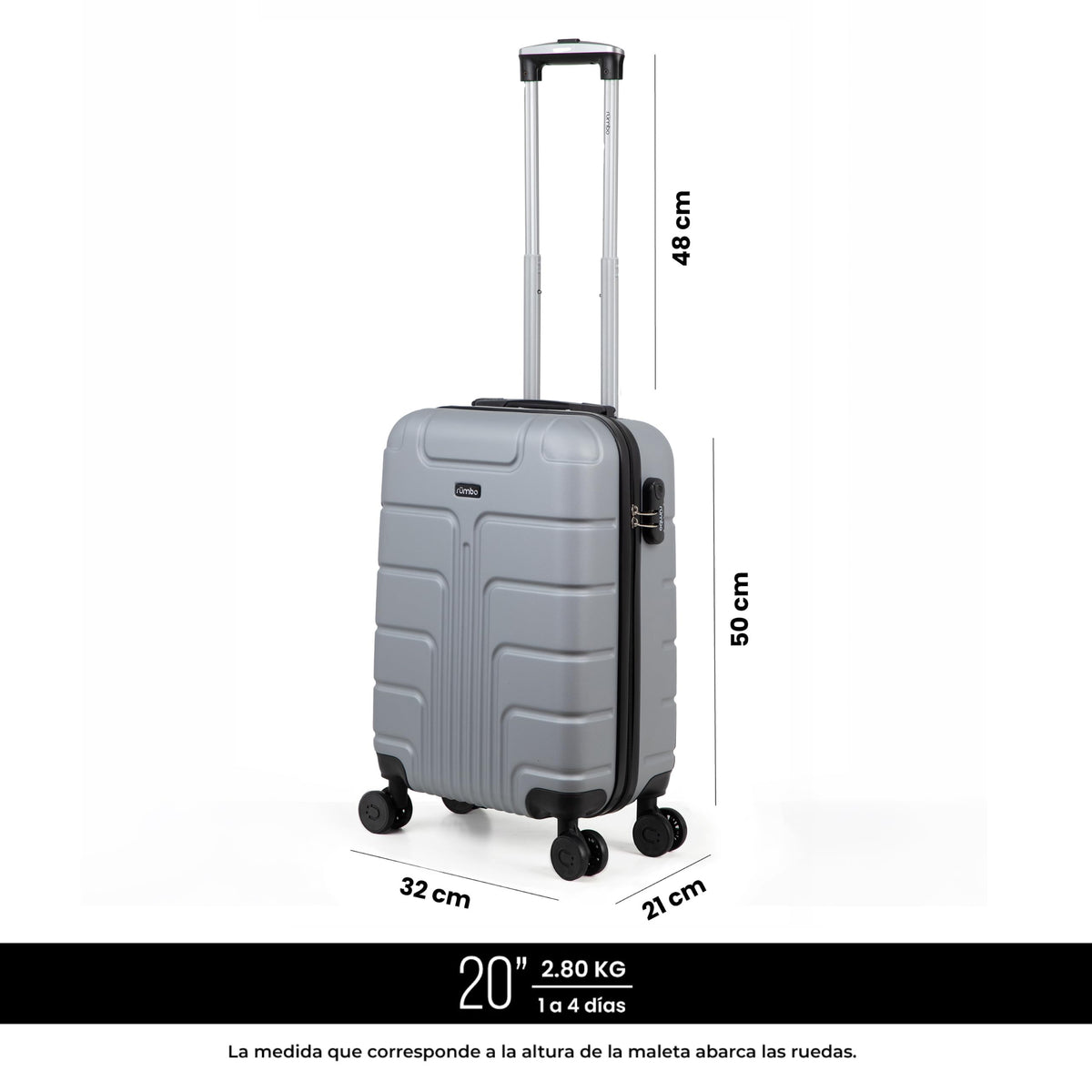 RUMBO Maleta de Cabina de 20 Pulgadas 55 × 40 × 25 con Candado