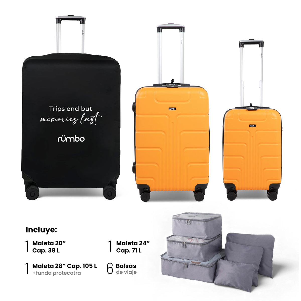 RUMBO Maleta de Cabina de 20 Pulgadas 55 × 40 × 25 con Candado