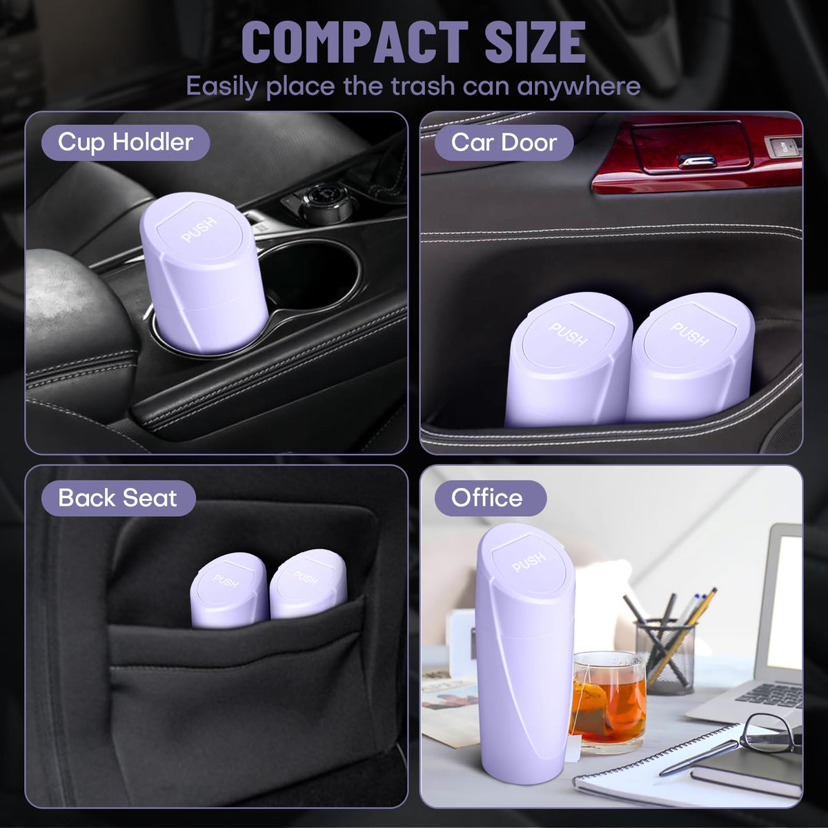 🚗 Bote de Basura para Coche con Tapa — Antiderrames + 20 Bolsas Incluidas