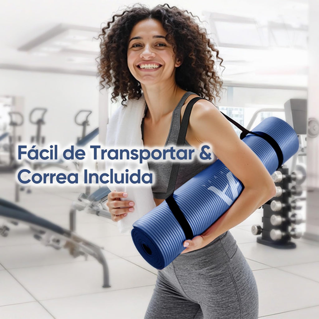 Tapete Yoga,Tapete para Ejercicio Grueso 10 mm, 183x61 cm Antideslizante NBR Pilates, para Yoga,Pilates, Estiramientos y Entrenamiento en Casa o Gimnasio