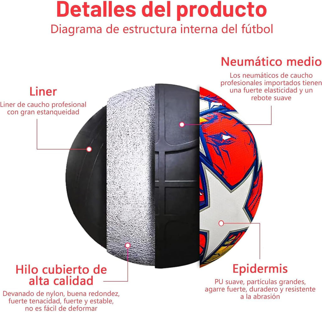 Balón de fútbol de entrenamiento juvenil, tamaño de partido estándar 5/4, de pasador, usado para competiciones y entrenamiento, regalo para amantes del fútbol