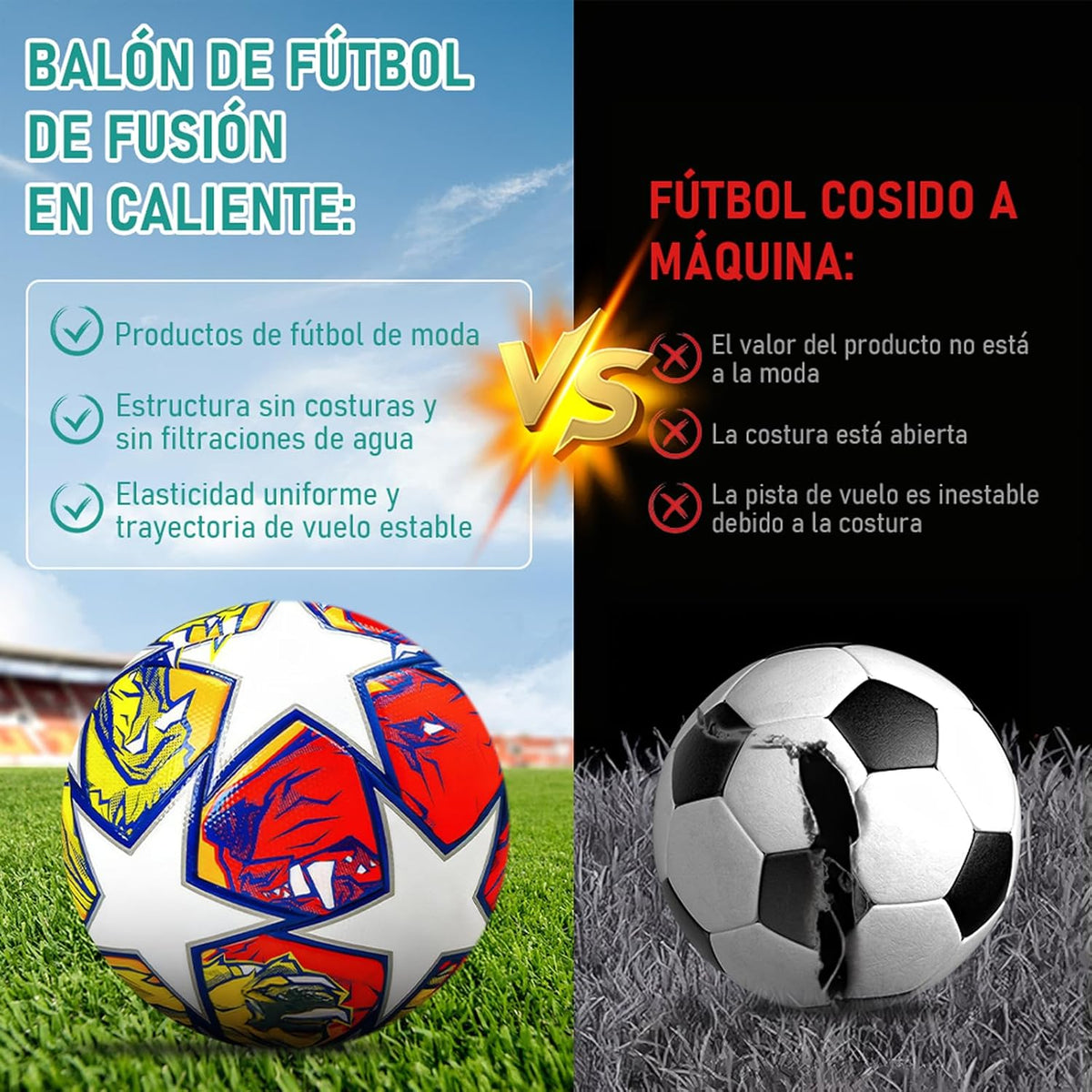 Balón de fútbol de Entrenamiento Juvenil,tamaño Normal de Partido 5/4,de Pasador, Usado para Competiciones y Entrenamiento, Soccer Lovers Gift