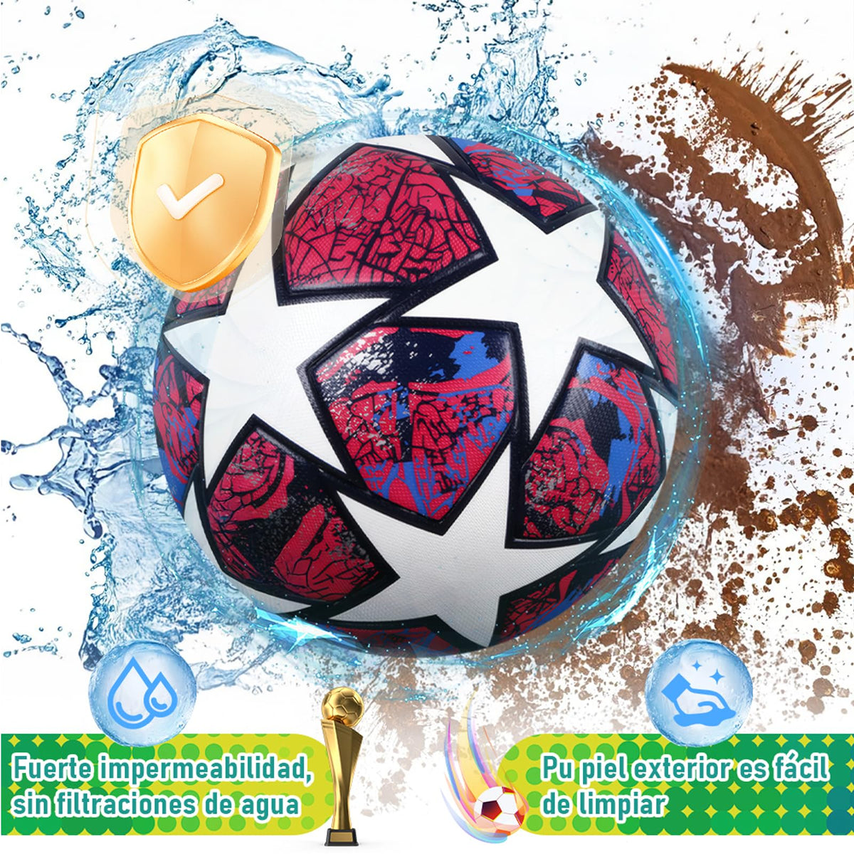 Balón de fútbol de entrenamiento juvenil, tamaño de partido estándar 5/4, de pasador, usado para competiciones y entrenamiento, regalo para amantes del fútbol