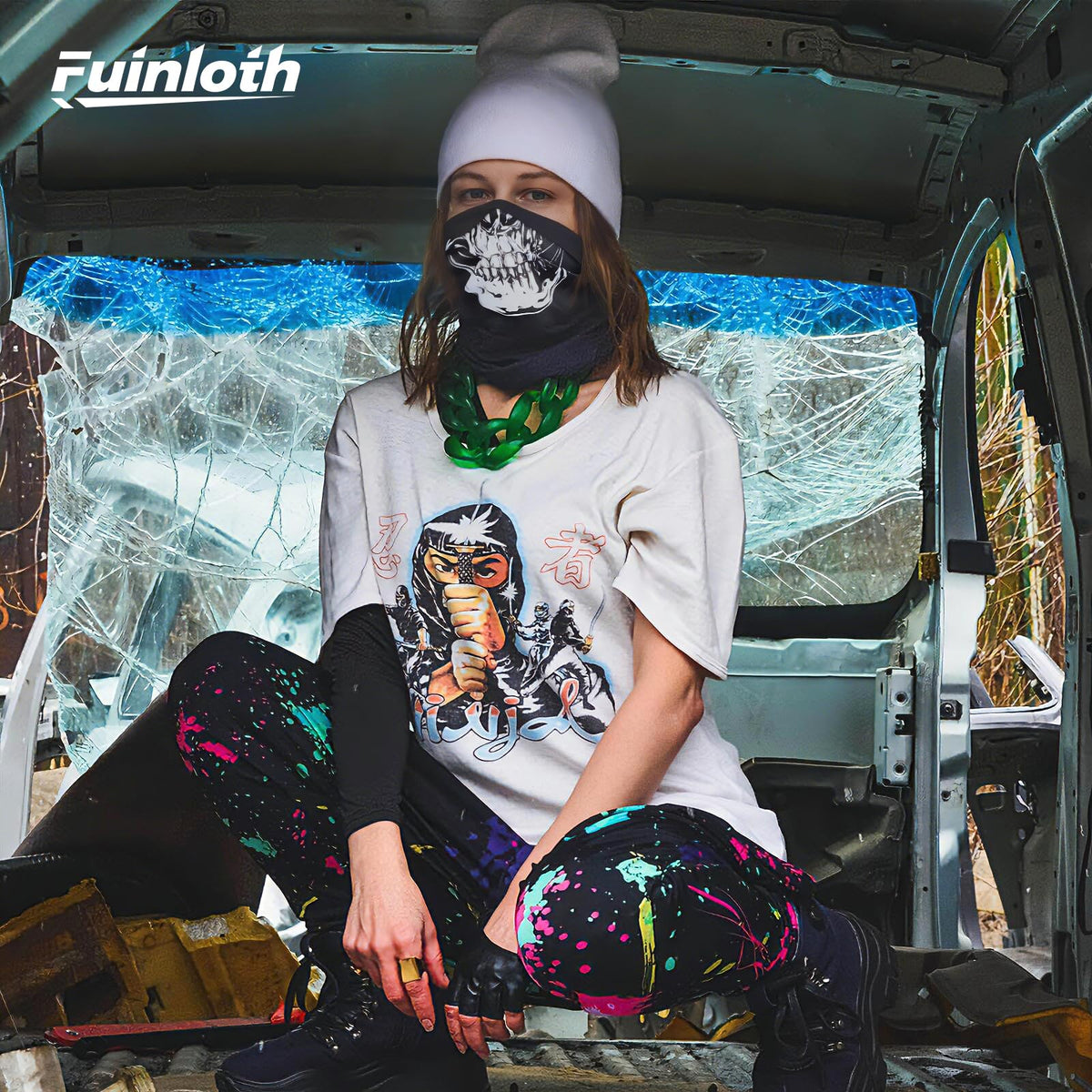 Fuinloth Pasamontañas, Balaclava Protección UV, para Moto y Ciclismo Unisex