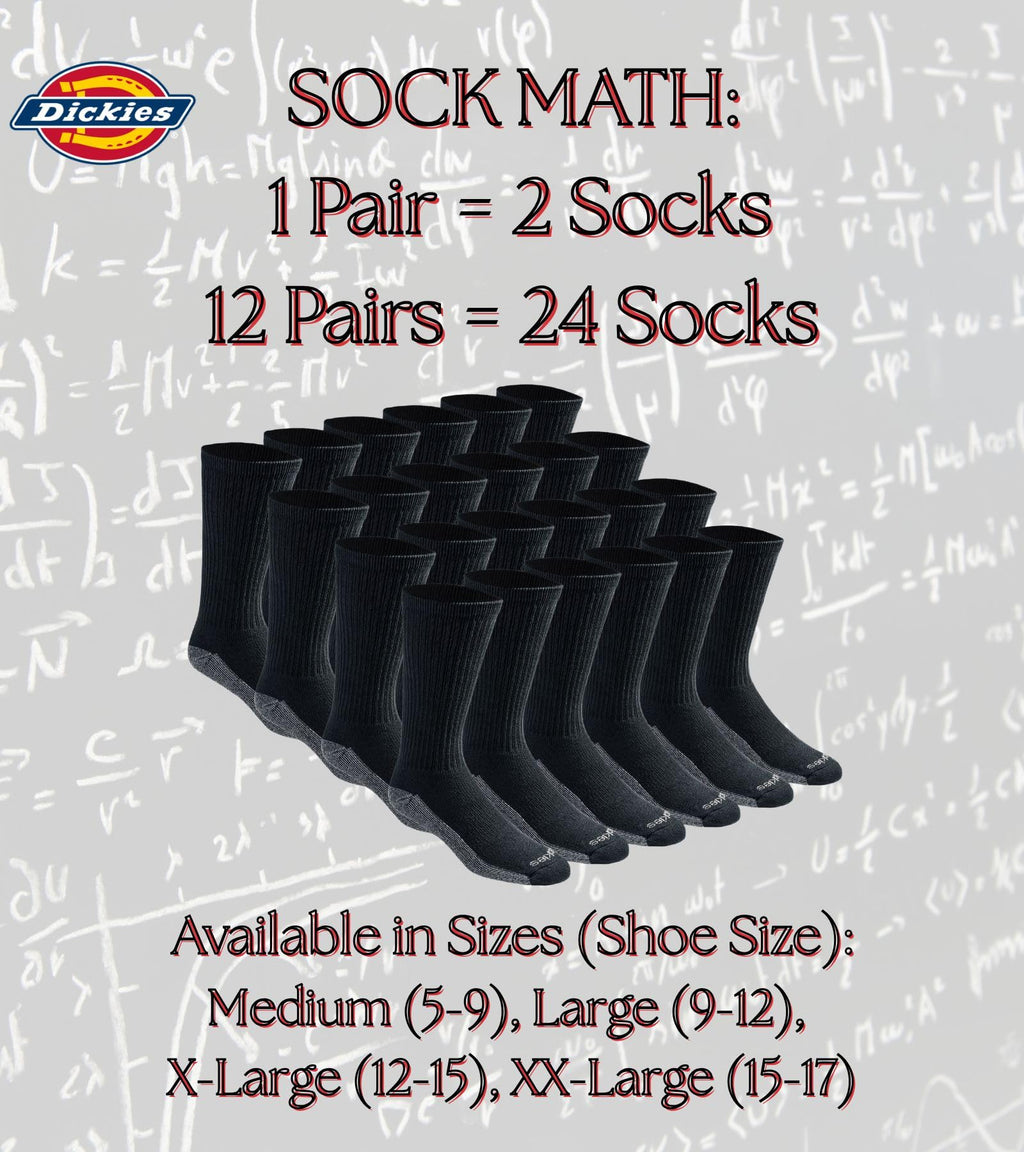 Calcetines Dickies Dri-tech Original para hombre con control de humedad, estilo crew, disponibles en tallas M-XXL (paquetes de 6, 12 y 18 pares)