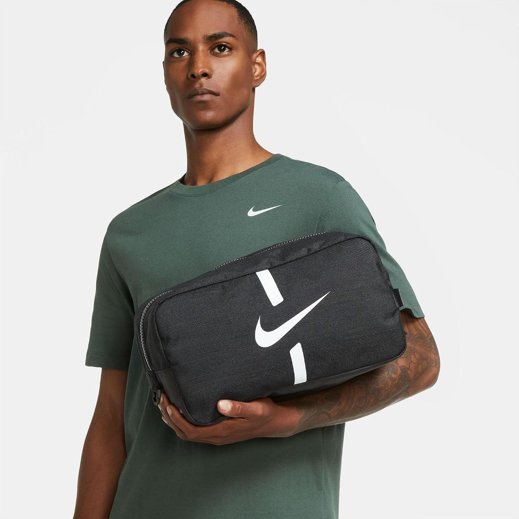Bolsa para zapatos Nike Academy para adulto, negro/negro/blanco, talla única