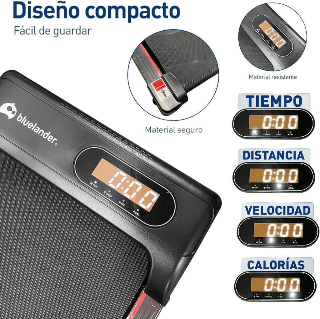 Bluelander Caminadora Eléctrica, Walking Pad con Asa, 100*48*120 cm, 110 V, Pantalla Digital, Caminadora Plegable, 2.5 HP, Portátil, Ideal para Oficina, Hogar, Cinta para Caminar (Walking Pad con Asa)