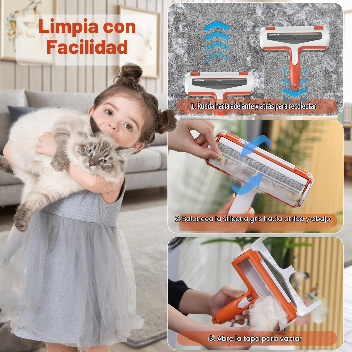 🐾 Quitapelos ACE2ACE Pro — Elimina el Pelo de Mascota al Instante
