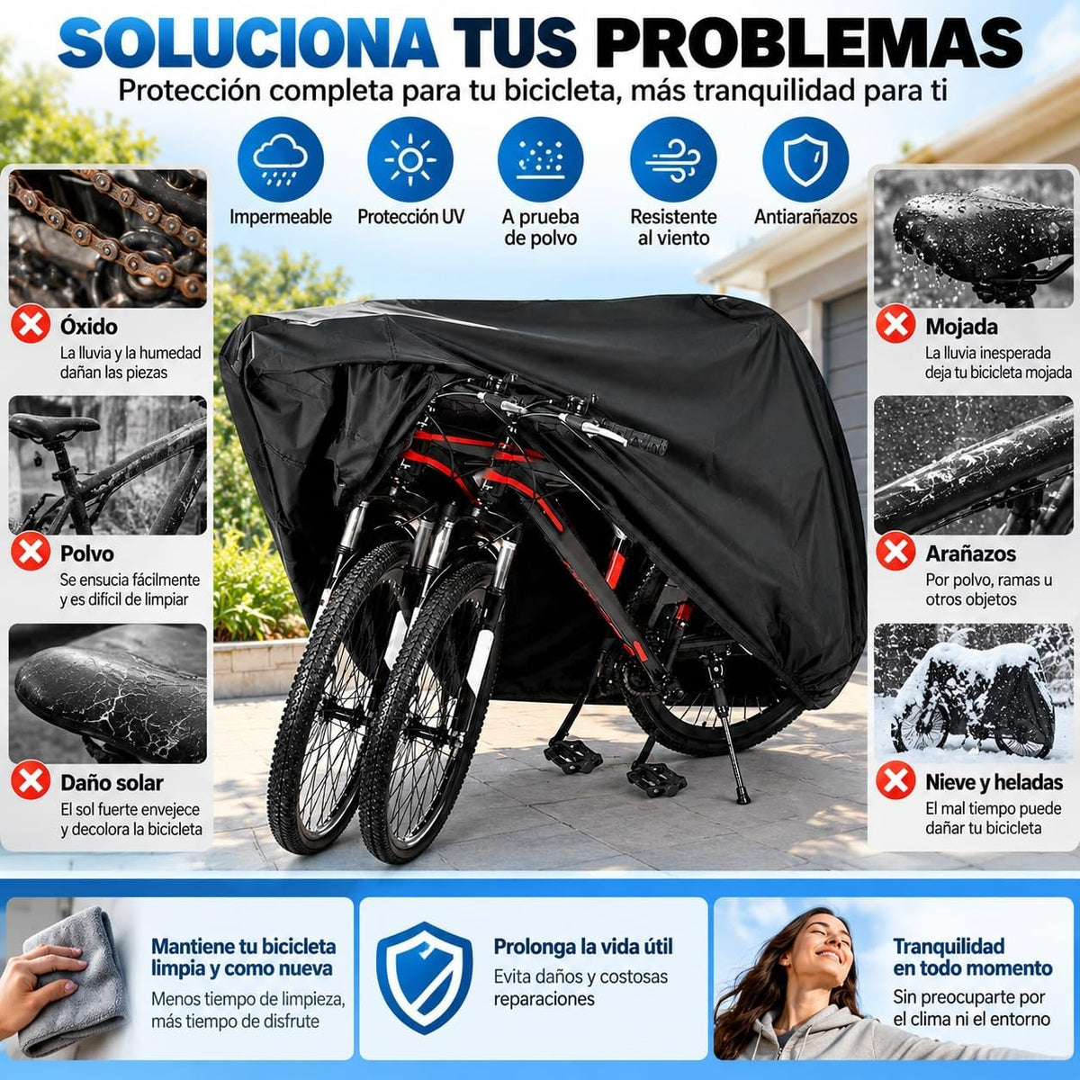 Funda para Bicicleta PUBAMALL – Impermeable Anti-UV | Protege tu Bici Todo el Año