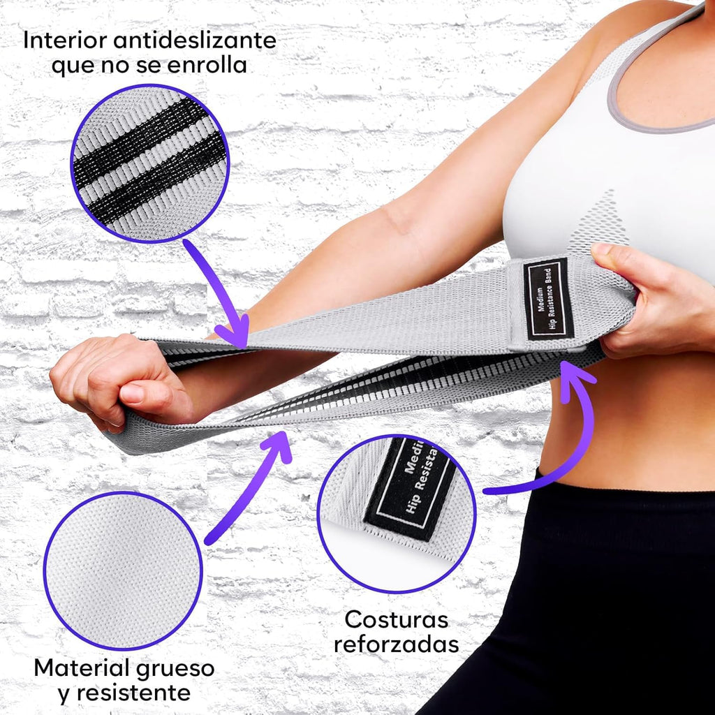 Bandas de resistencia Anna Tosani — Set de 3 | Fitness, yoga y pilates