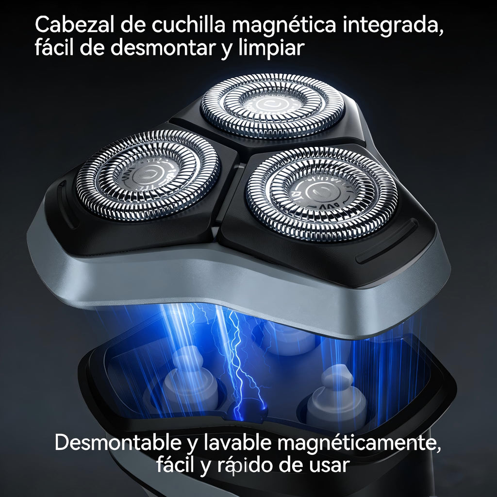 Afeitadora Eléctrica,Pantalla LED inteligente Shaver,Totalmente Lavable,Recortadora Barba Multifuncional para Barba, Nariz, Cabello