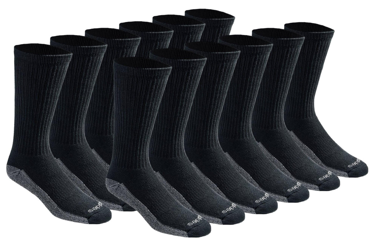 Calcetines Dickies Dri-tech Original para hombre con control de humedad, estilo crew, disponibles en tallas M-XXL (paquetes de 6, 12 y 18 pares)