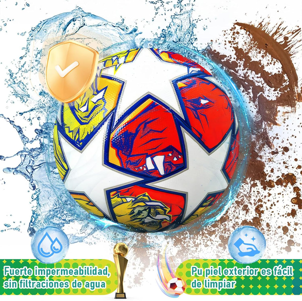 Balón de fútbol de entrenamiento juvenil, tamaño de partido estándar 5/4, de pasador, usado para competiciones y entrenamiento, regalo para amantes del fútbol