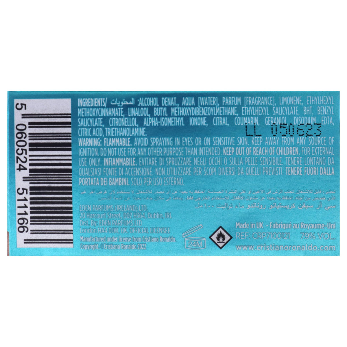 CR7 Origins de Cristiano Ronaldo para hombre - EDT en spray de 1.7 oz
