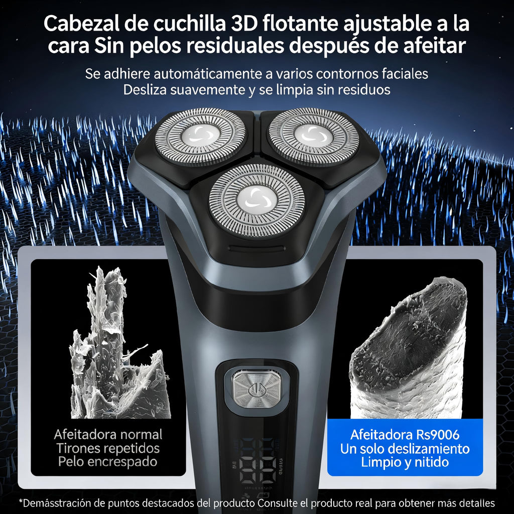 Afeitadora Eléctrica,Pantalla LED inteligente Shaver,Totalmente Lavable,Recortadora Barba Multifuncional para Barba, Nariz, Cabello
