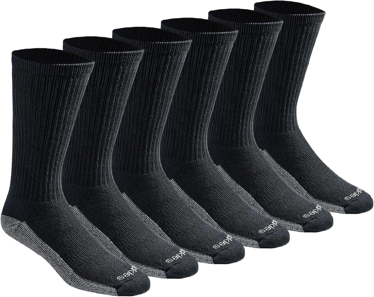 Dickies Men's Dri-tech Original Moisture Control Crew Socks, Available in M-xxl (6, 12, 18 Pairs)